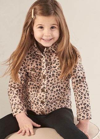 Toddler Brown Leopard Jean Jacket