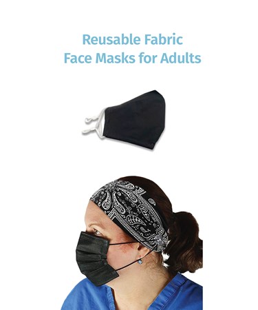 Reusable Fabric Mask for Adults, Black