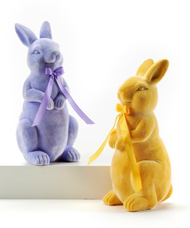 Figurine lapin resine, 2 coul.