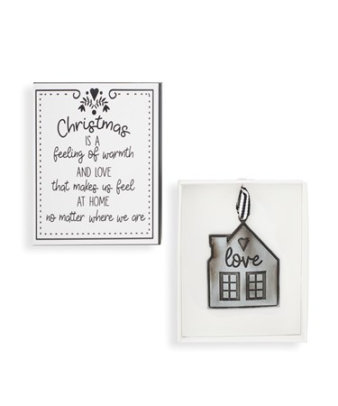 Pewter House Ornament w/ Gift Box