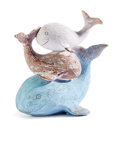 Stacked Whale Figurines