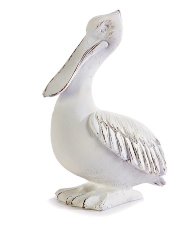 Figurine pelican blanc resine